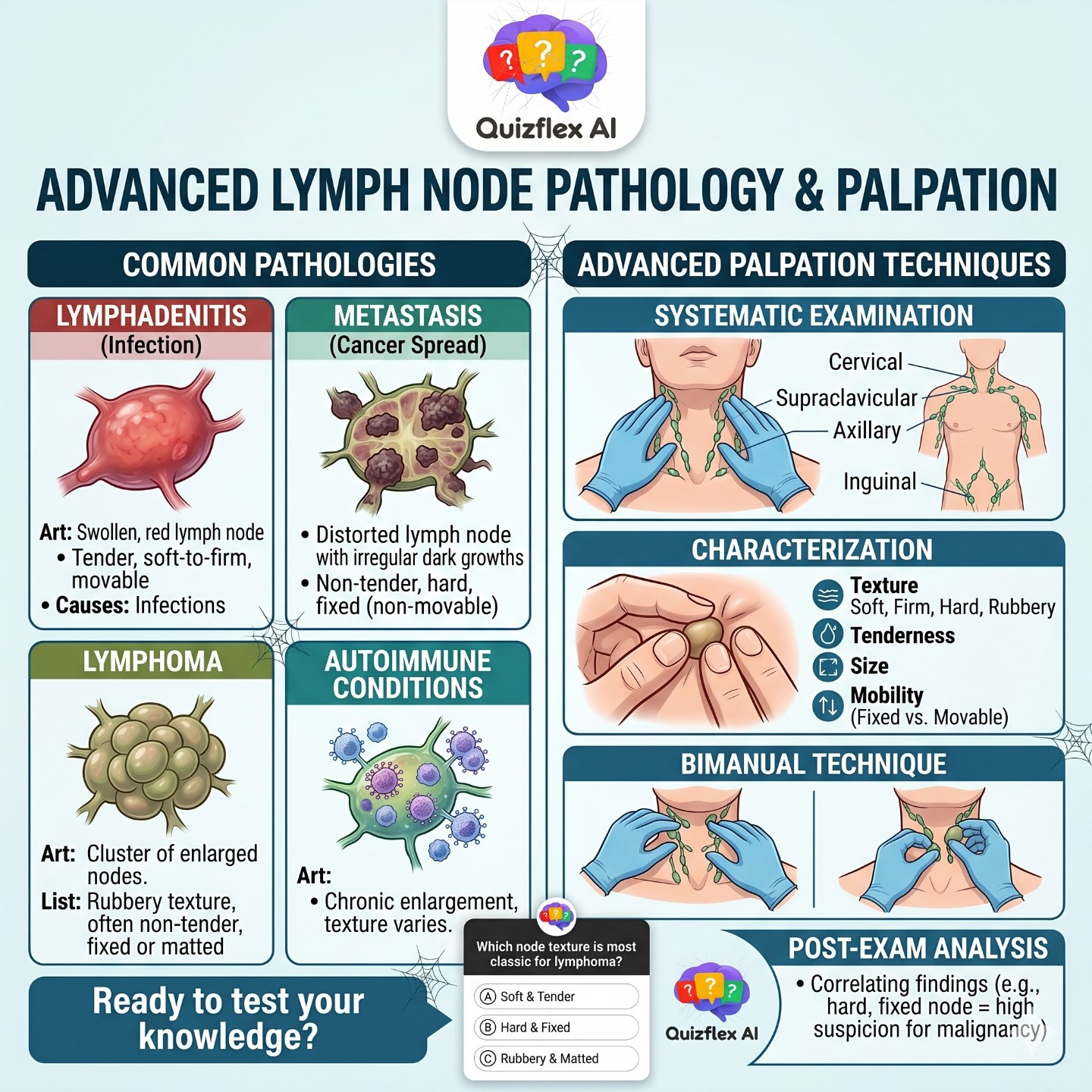 Figure 1 — Advanced Lymph Node Pathology & Palpation 🩺Can you tell the difference