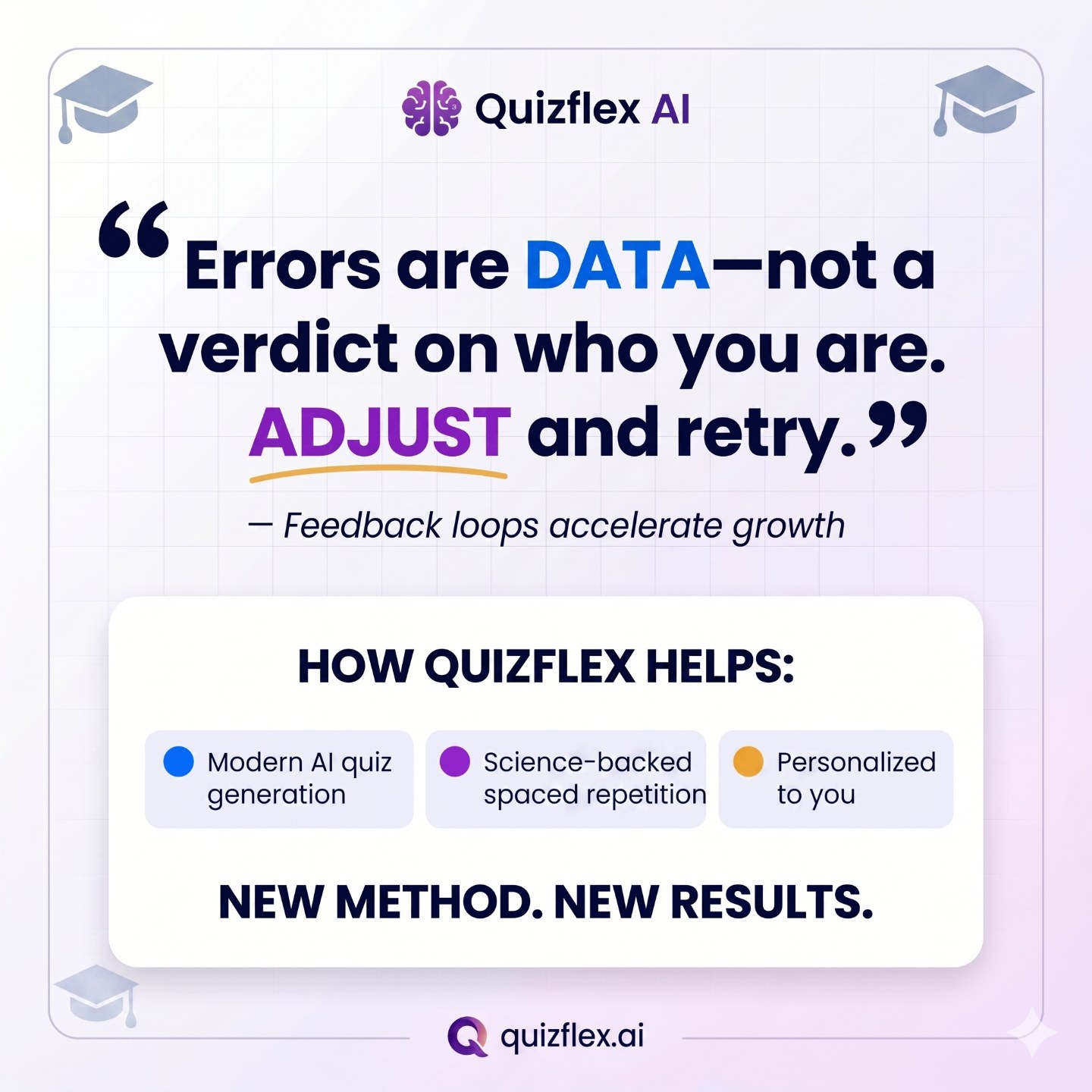 Figure 1 — Errors are DATA—not a verdict on who you are. ADJUST and retry. — Feedba